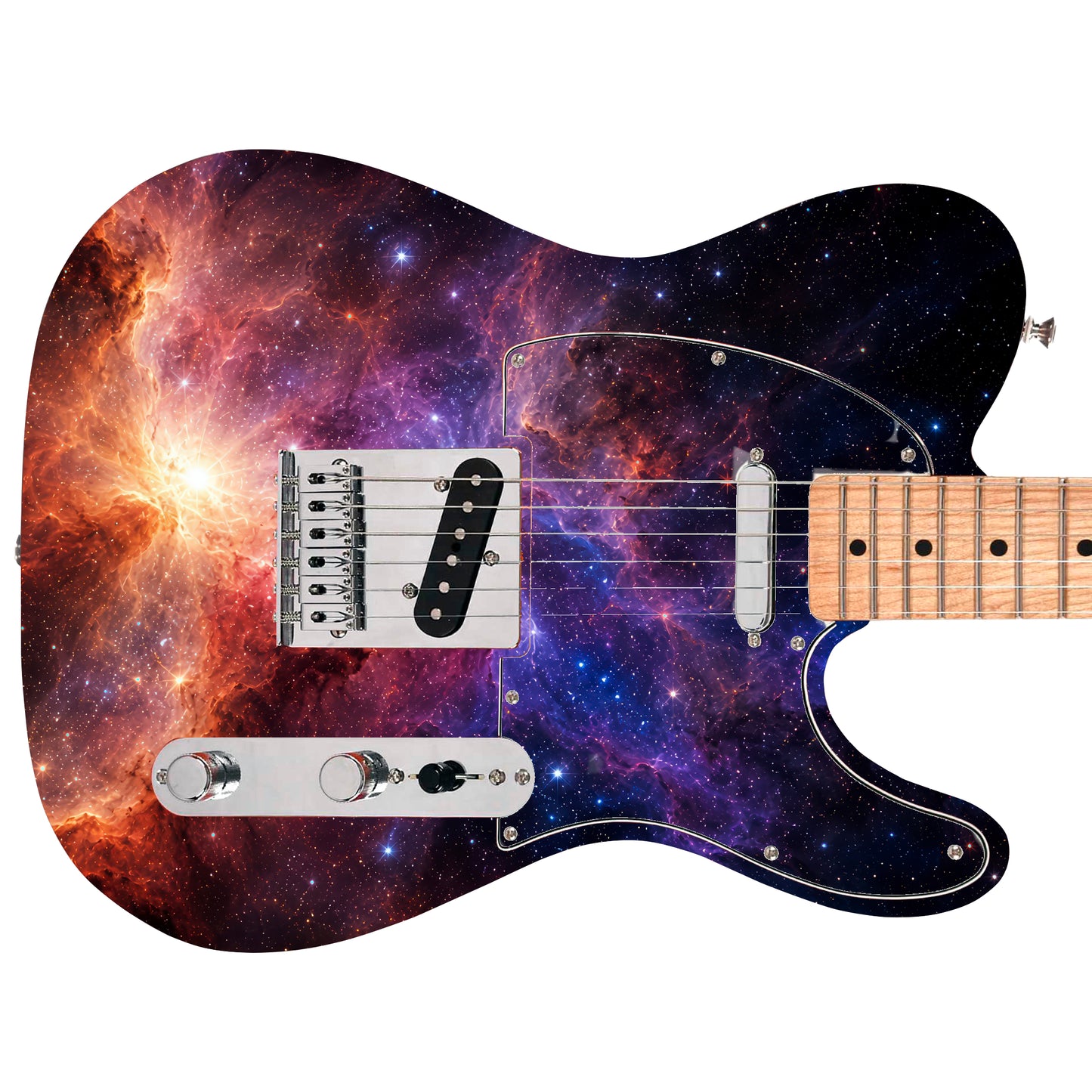 Custom Guitar Wrap The Outer Galaxy Airlease Laminated Vinyl Print for Guitars or Bass