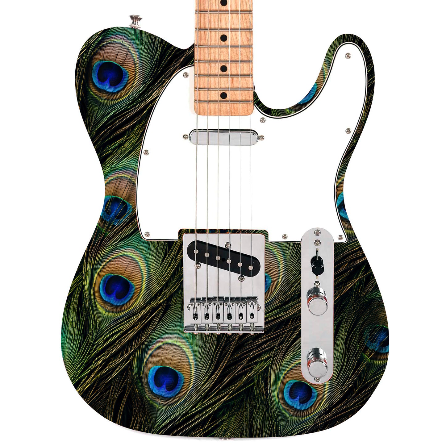 Custom Guitar Wrap The Peacock Airlease Laminated Vinyl Print for Guitars or Bass