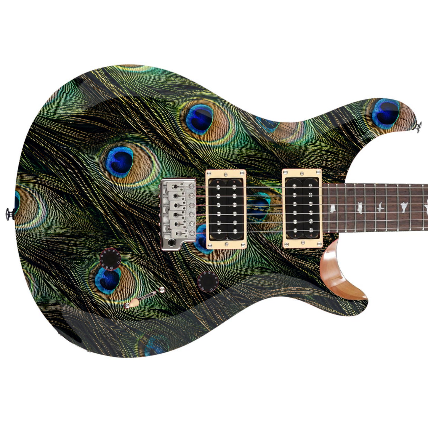 Custom Guitar Wrap The Peacock Airlease Laminated Vinyl Print for Guitars or Bass
