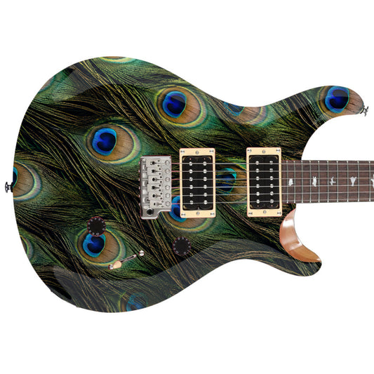 Custom Guitar Wrap The Peacock Airlease Laminated Vinyl Print for Guitars or Bass