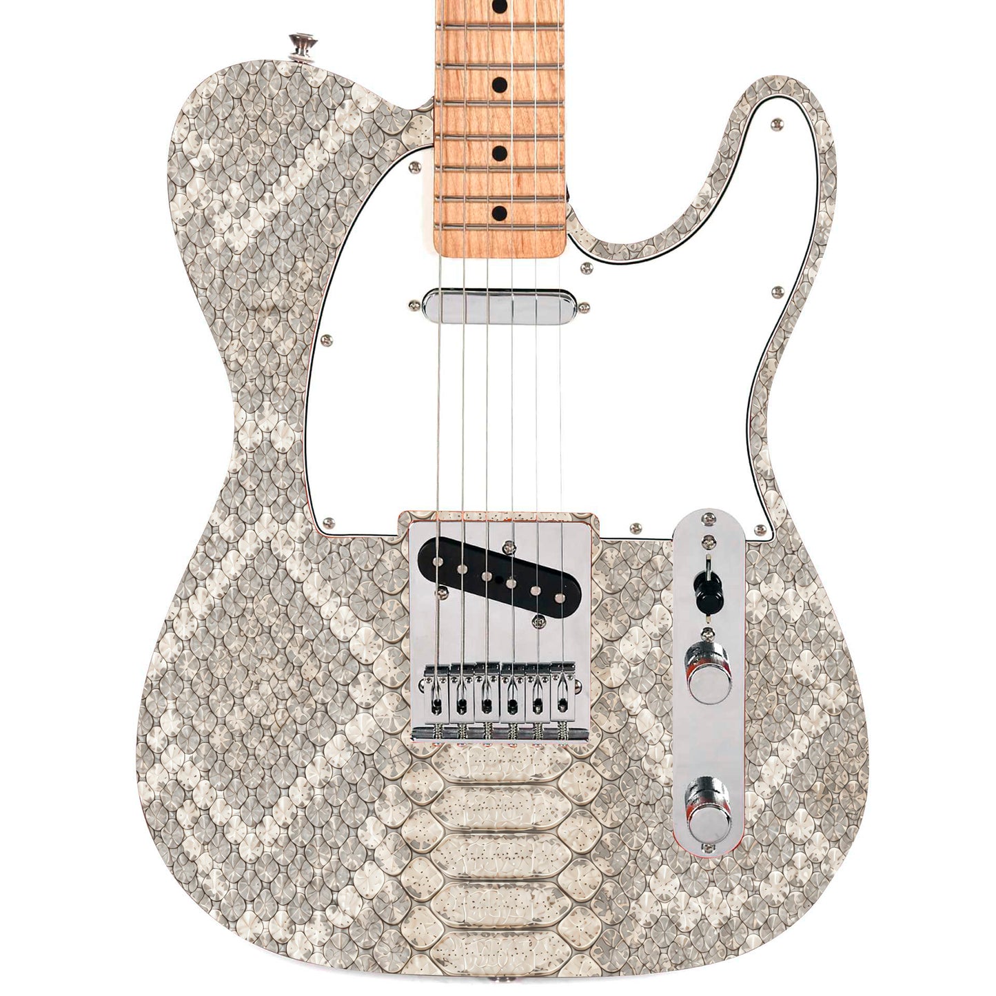 Custom Guitar Wrap The White Python Airlease Laminated Vinyl Print for Guitars or Bass