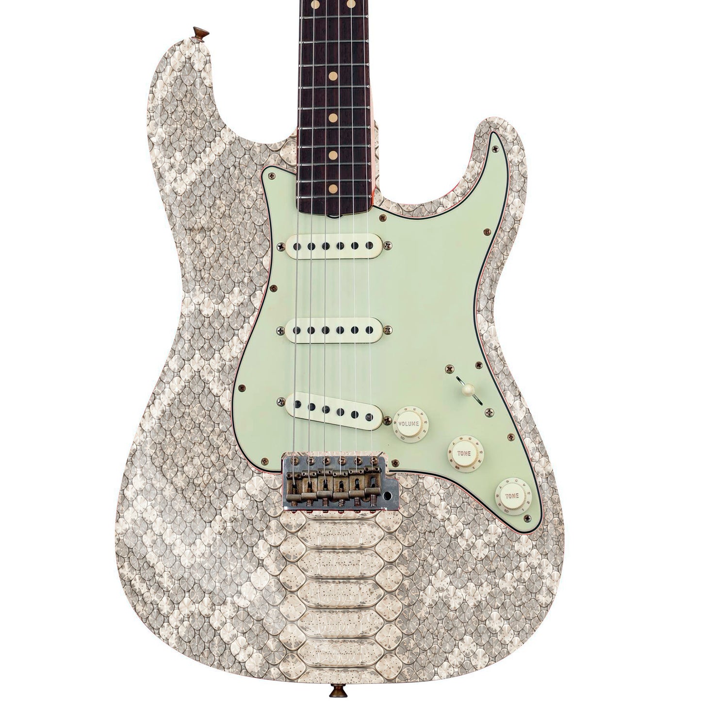 Custom Guitar Wrap The White Python Airlease Laminated Vinyl Print for Guitars or Bass