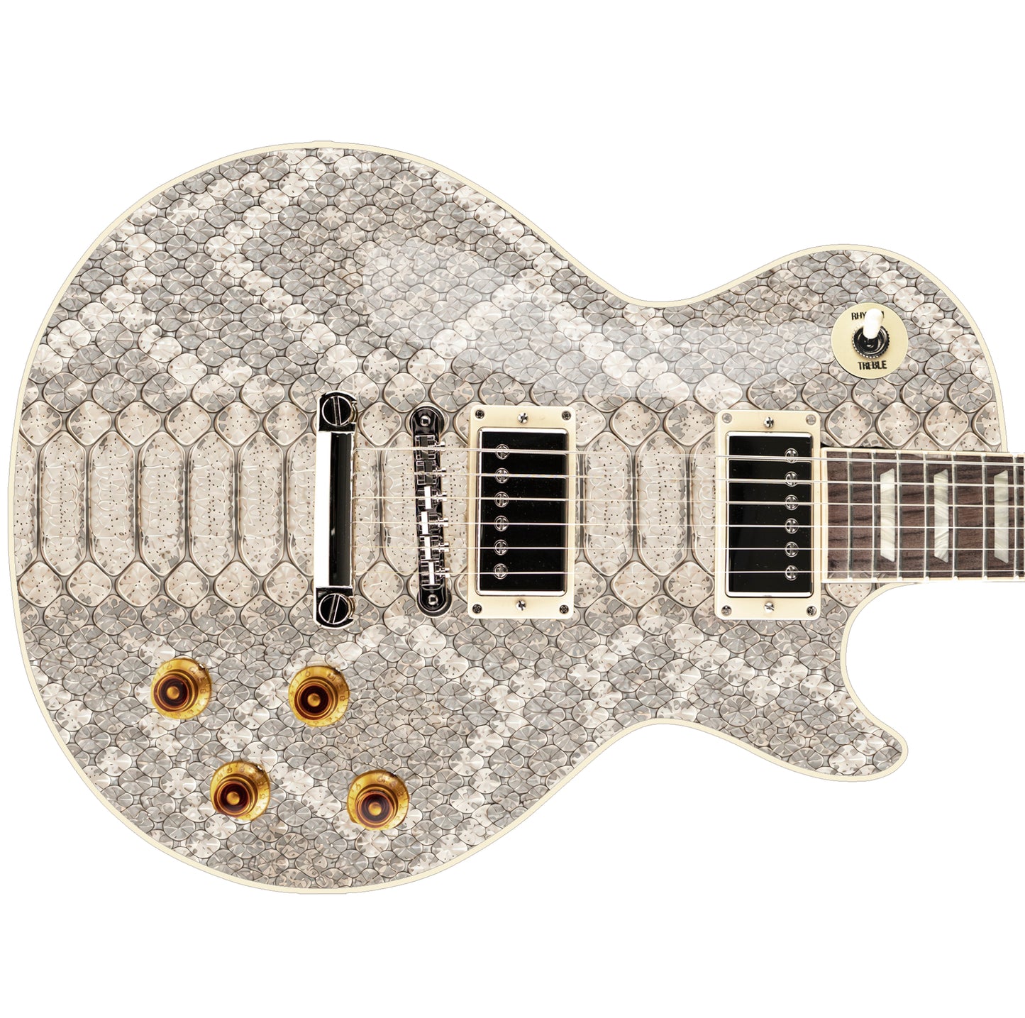 Custom Guitar Wrap The White Python Airlease Laminated Vinyl Print for Guitars or Bass