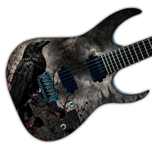 Custom Guitar Skin Wrap The Crow Laminated Airlease Vinyl Print for Guitars or Bass