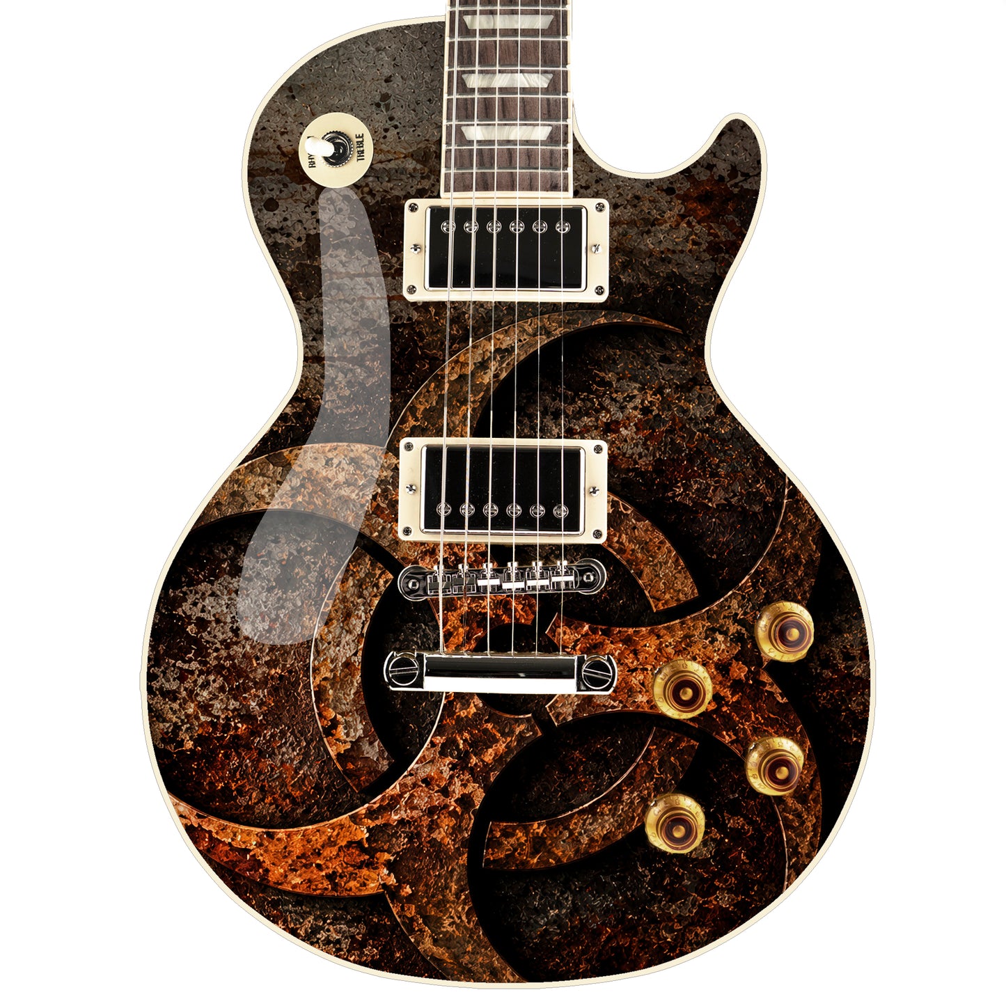 Custom Guitar Wrap The Corroded Metal Laminated Airlease Vinyl Print for Guitars or Bass Mod