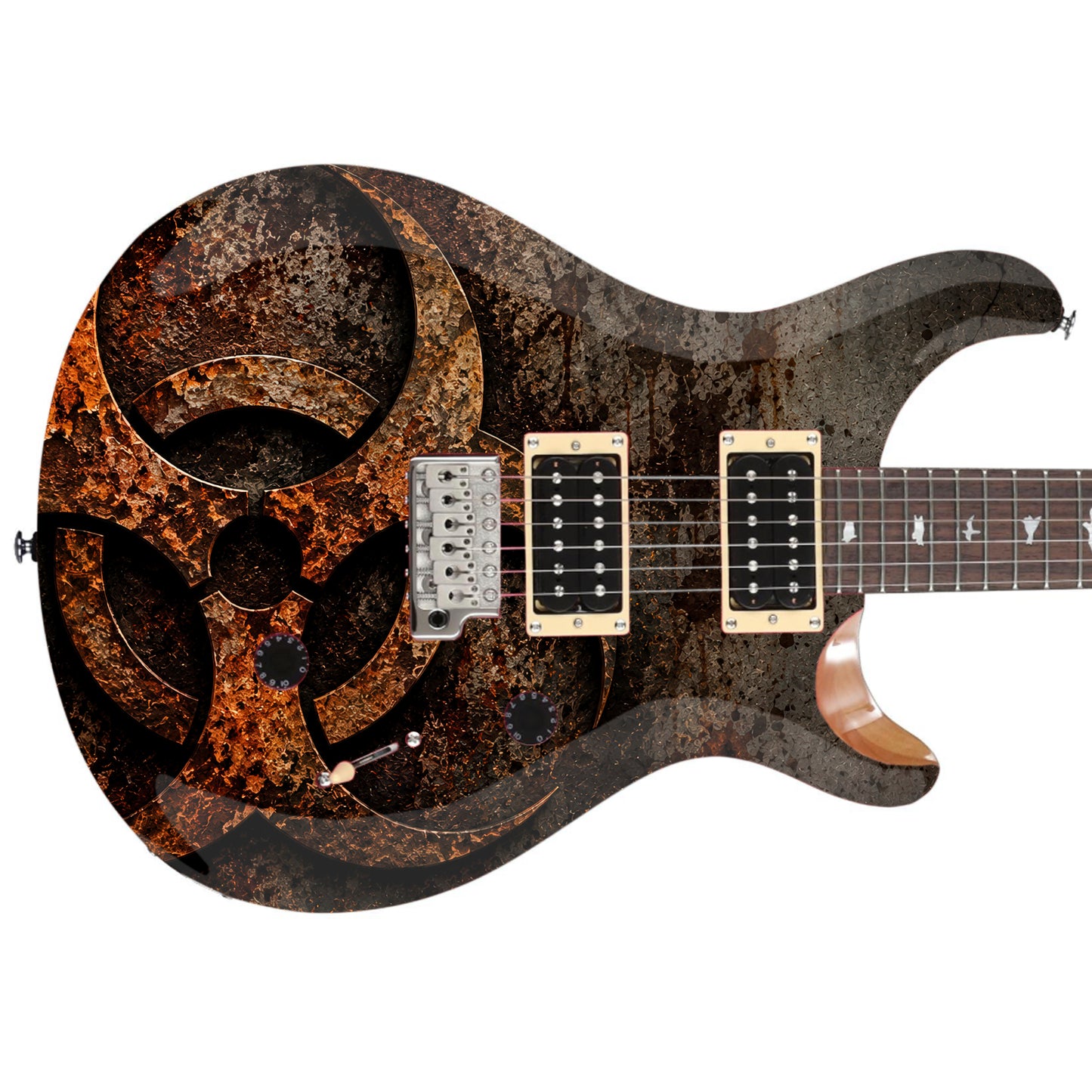 Custom Guitar Wrap The Corroded Metal Laminated Airlease Vinyl Print for Guitars or Bass Mod