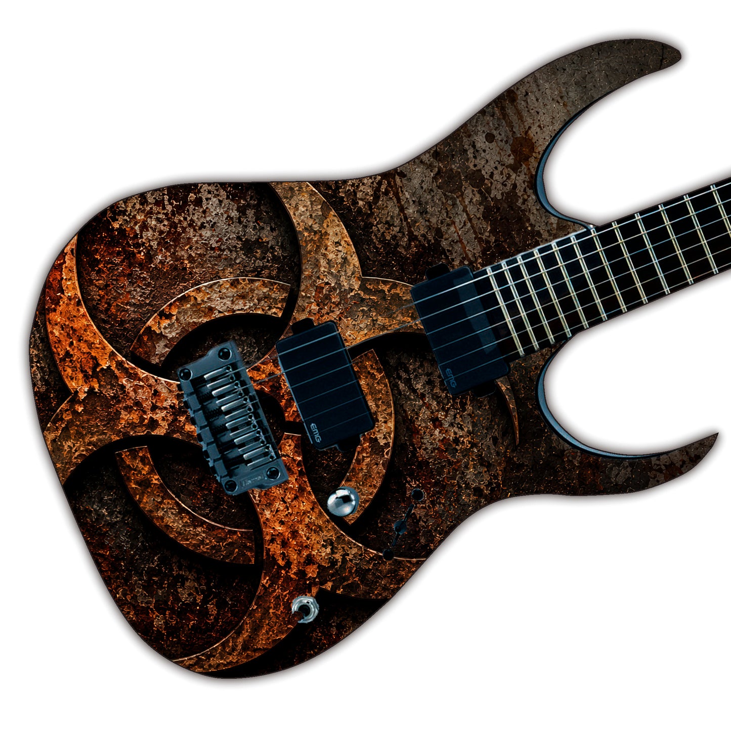 Custom Guitar Wrap The Corroded Metal Laminated Airlease Vinyl Print for Guitars or Bass Mod