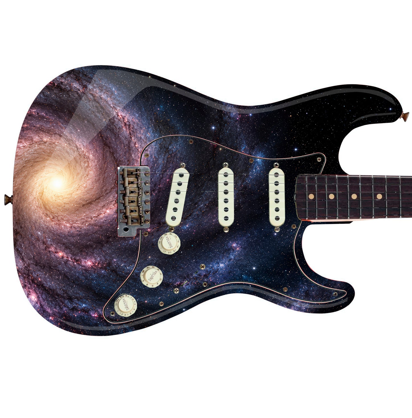 Custom Guitar Wrap The Deep Space Woodgrain Vinyl Print for Guitars or Bass