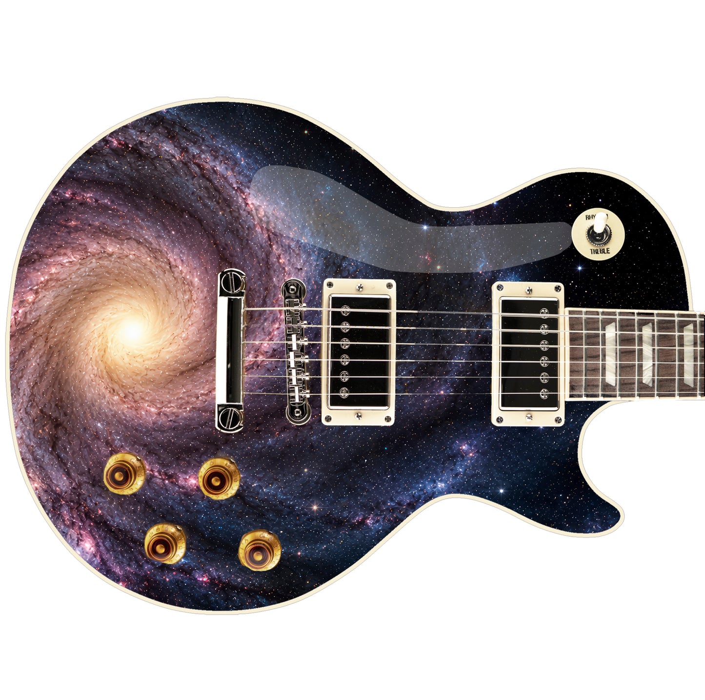 Custom Guitar Wrap The Deep Space Woodgrain Vinyl Print for Guitars or Bass