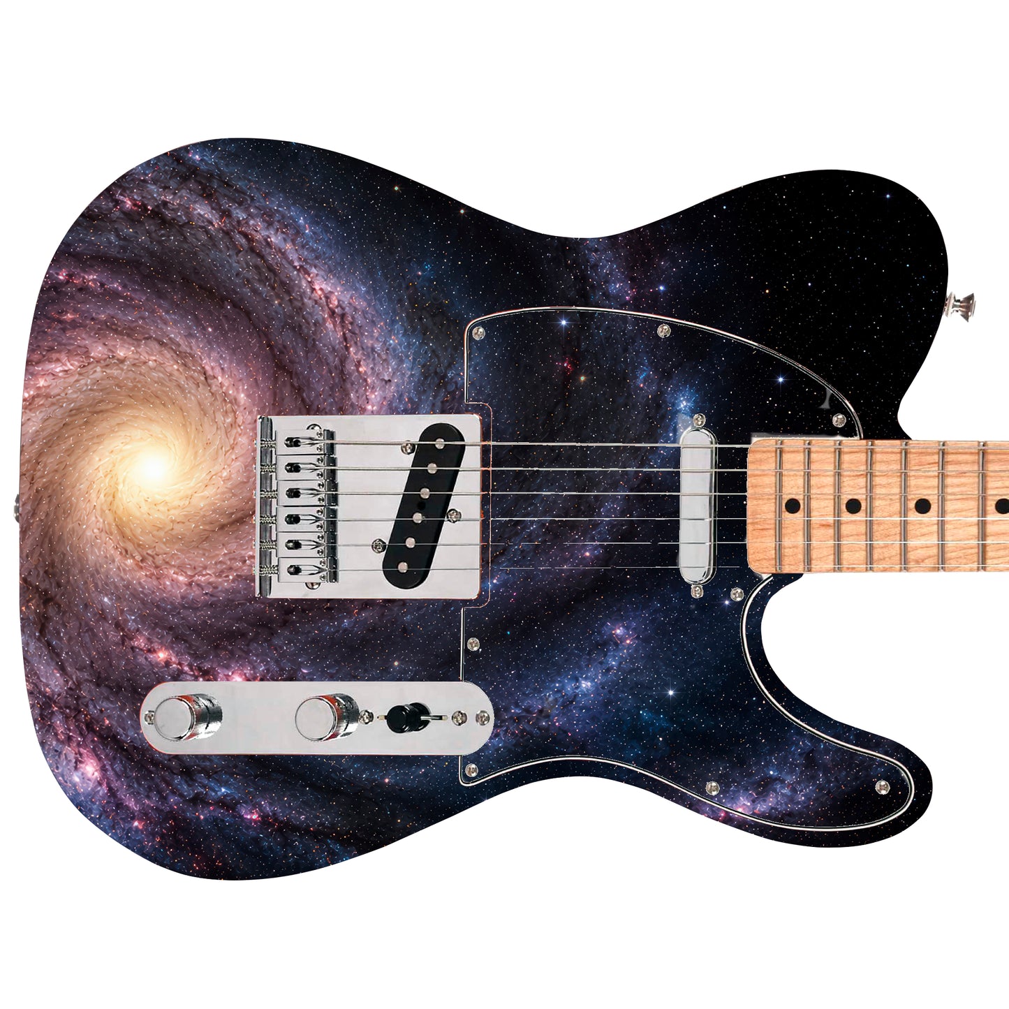 Custom Guitar Wrap The Deep Space Woodgrain Vinyl Print for Guitars or Bass