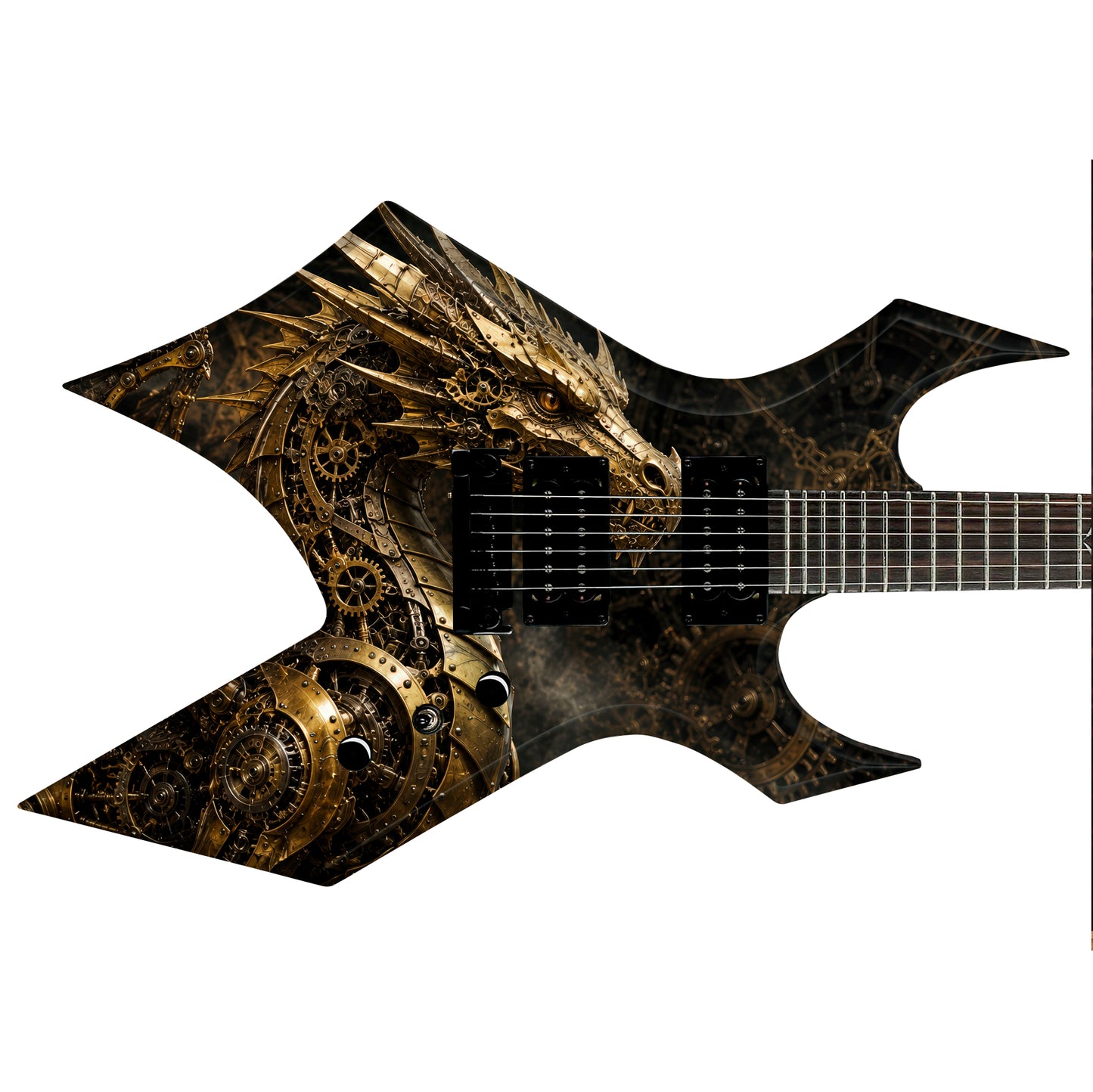 Custom Guitar Wrap The Steampunk Dragon Vinyl Print for Guitars or Bass
