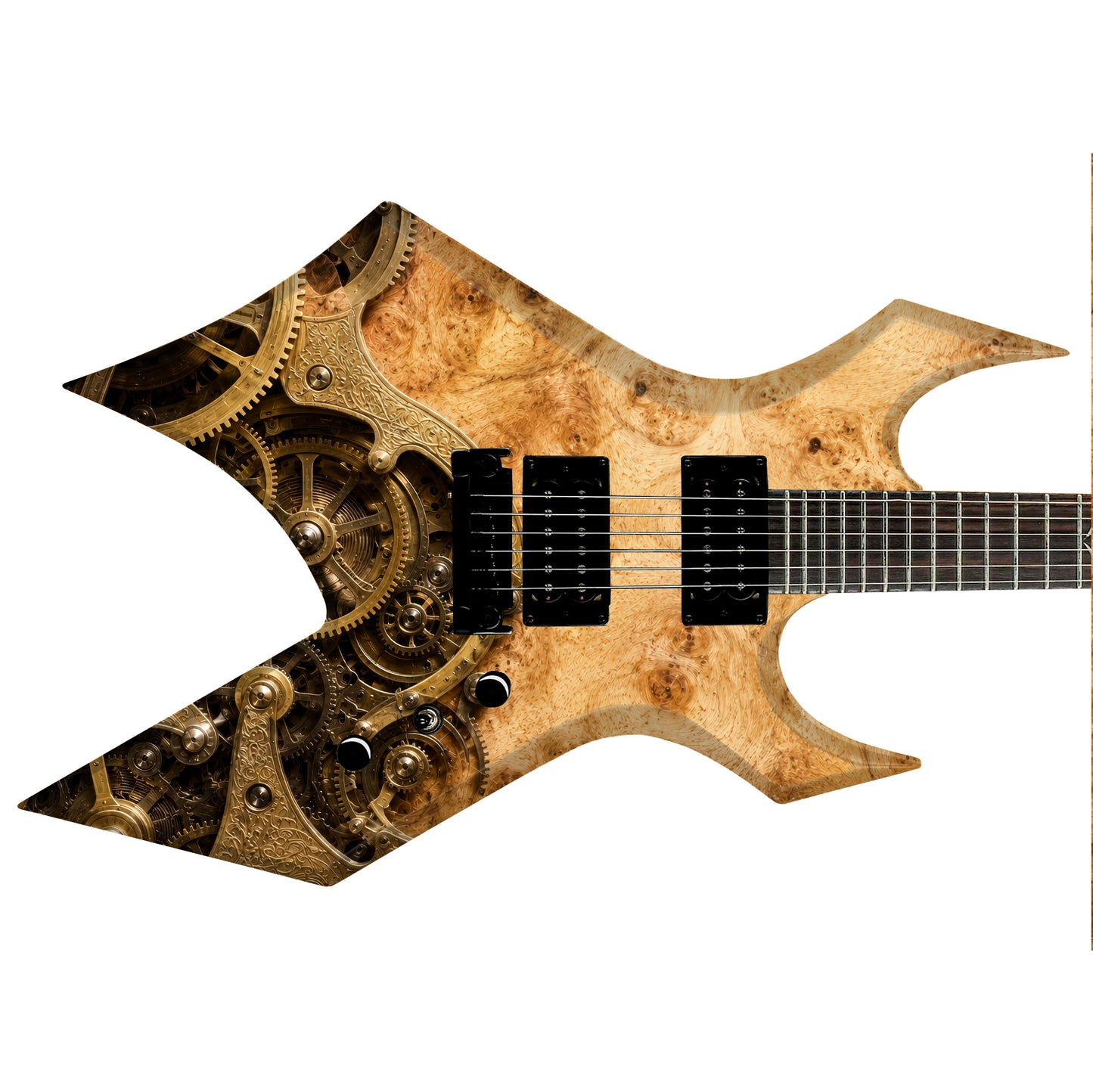 Custom Guitar Wrap The Steampunk BurlCog Vinyl Print for Guitars or Bass