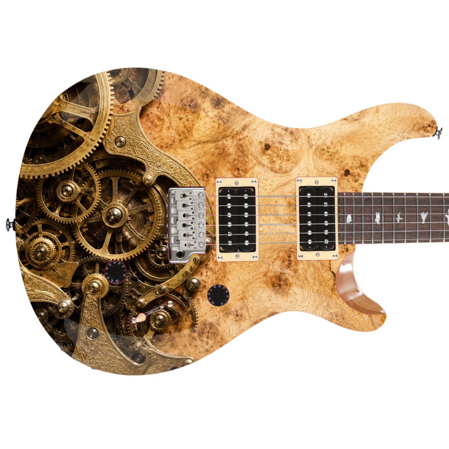 Custom Guitar Wrap The Steampunk BurlCog Vinyl Print for Guitars or Bass
