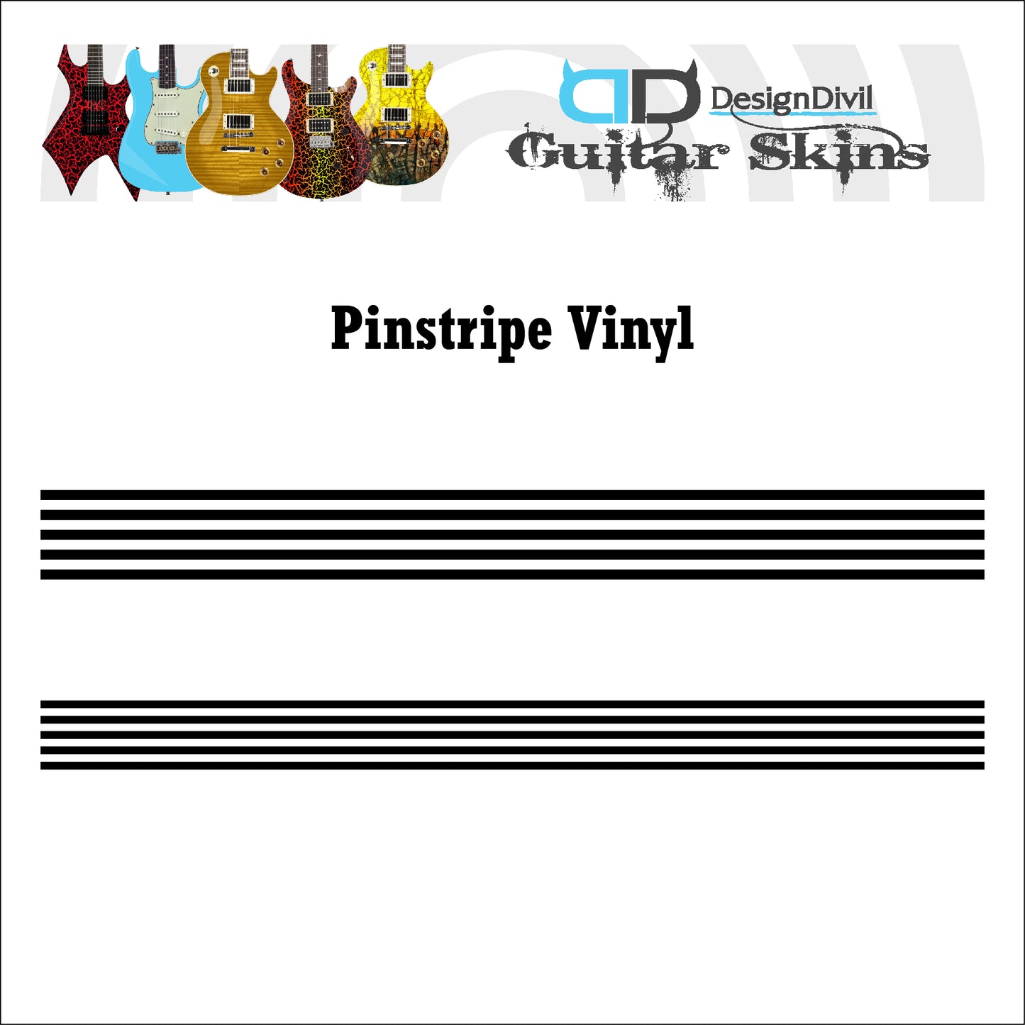 Pin Stripe Vinyl Peel n Stick Sticker Stripes for Guitars & Basses 8 Colours