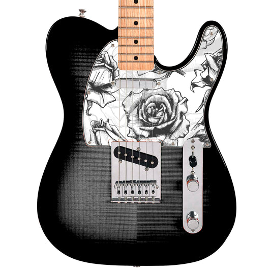 Guitar Custom PickGuard Sticker Skins. Customise your own existing Pickguard, Headstock, Tremolo Cover plate. The Roses PK13