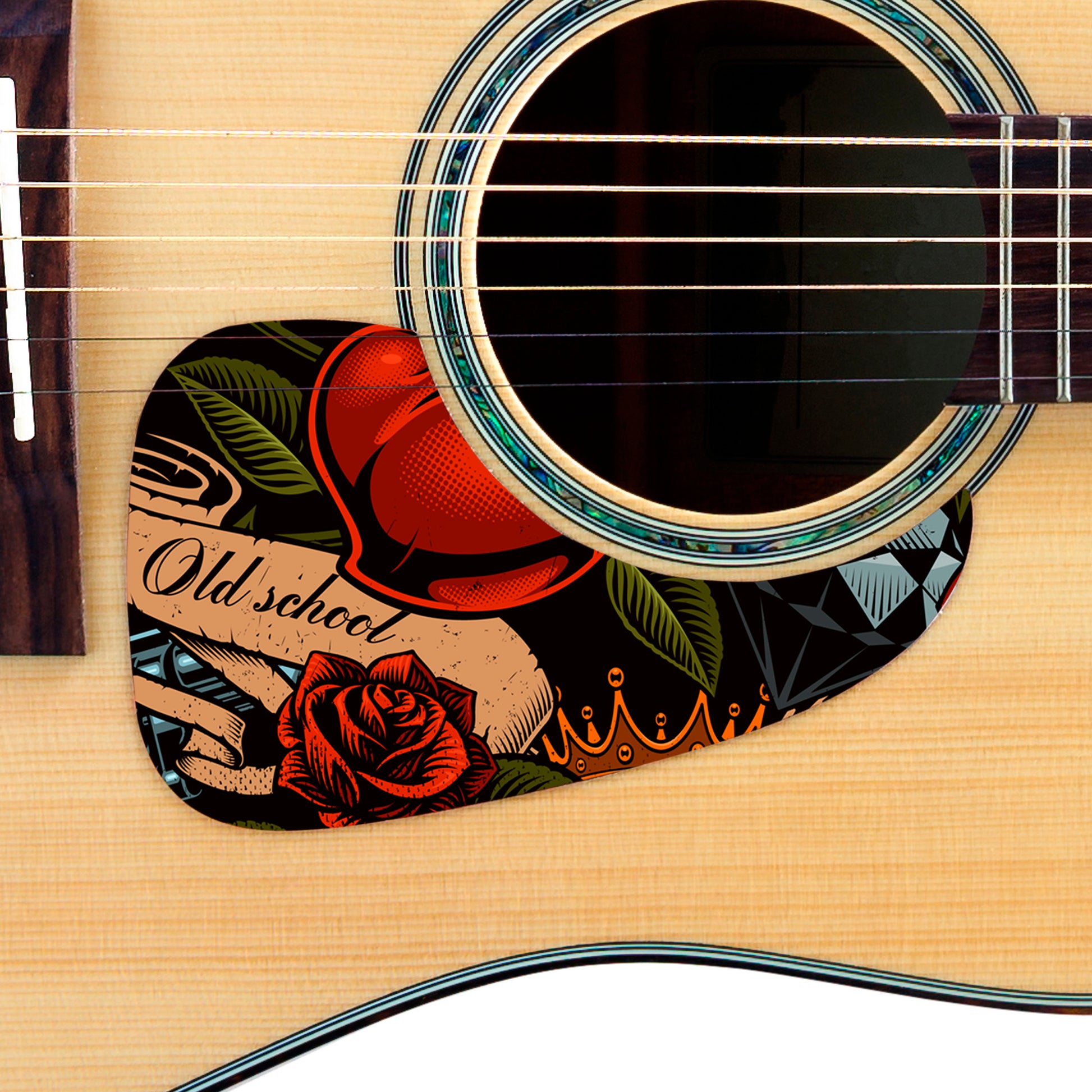 Grand sticker guitare rose de cimarron
