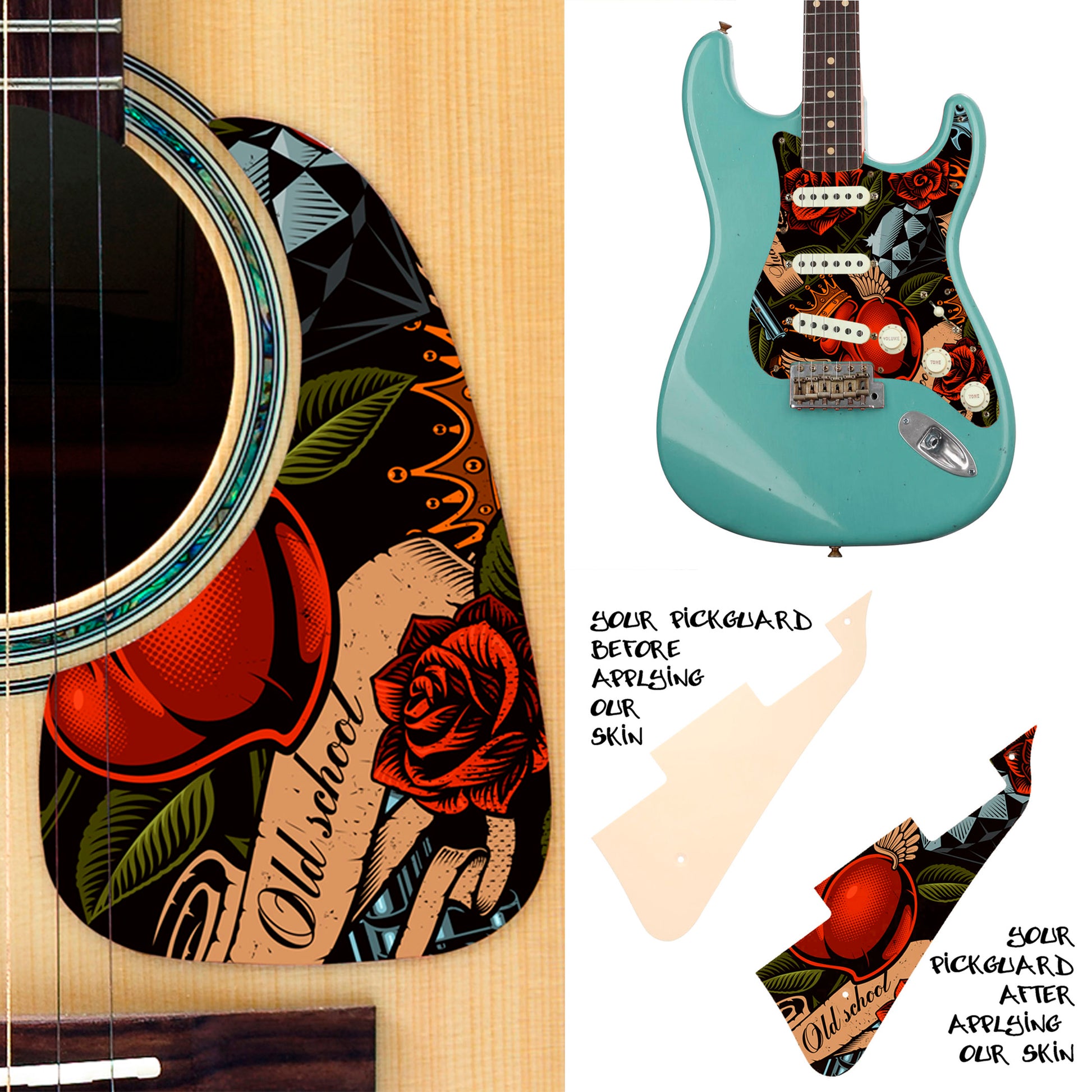 Akoestische Gitaar Slagplaat Patroon Versierde Zelfklevende Pick Guard Akoestische Gitaar Slagplaat Patroon Versierde Zelfklevende Pick Guard