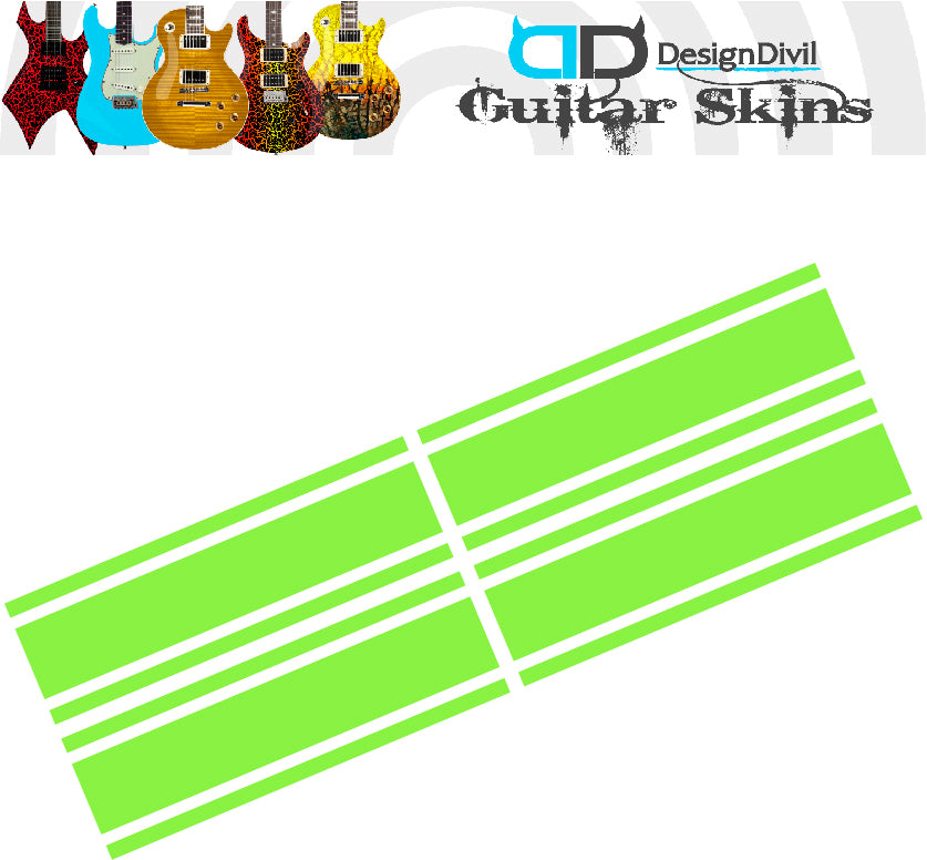 Wide Custom Racing Stripe Decal Stickers for Guitars & Basses. Colour Options Available