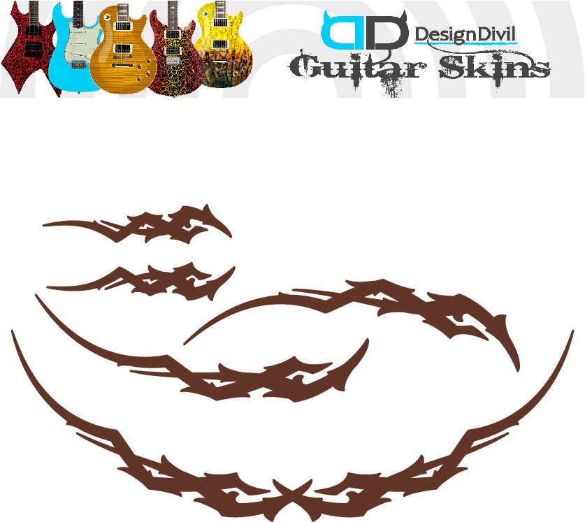 Quality Tribal Edge Guitar Vinyl Matte Decal Sticker. Colour Options Available.