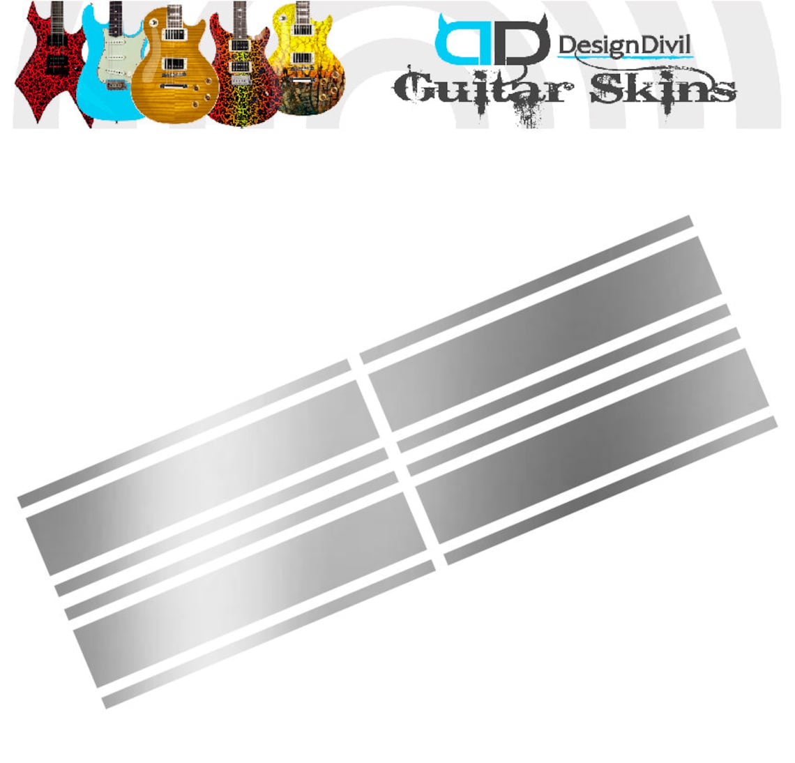 Wide Custom Racing Stripe Decal Stickers for Guitars & Basses. Colour Options Available