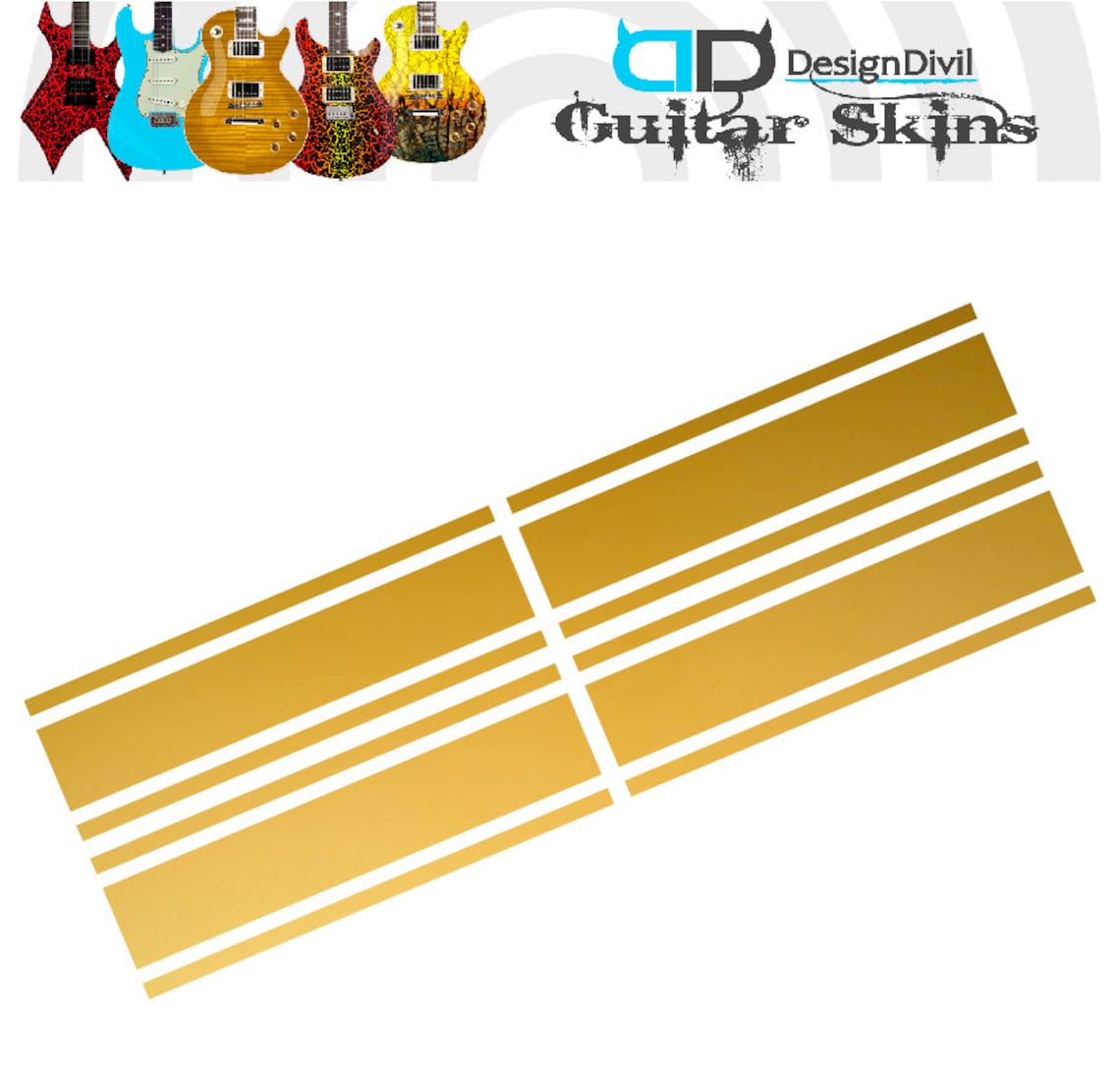 Wide Custom Racing Stripe Decal Stickers for Guitars & Basses. Colour Options Available