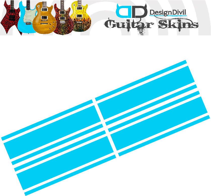 Wide Custom Racing Stripe Decal Stickers for Guitars & Basses. Colour Options Available