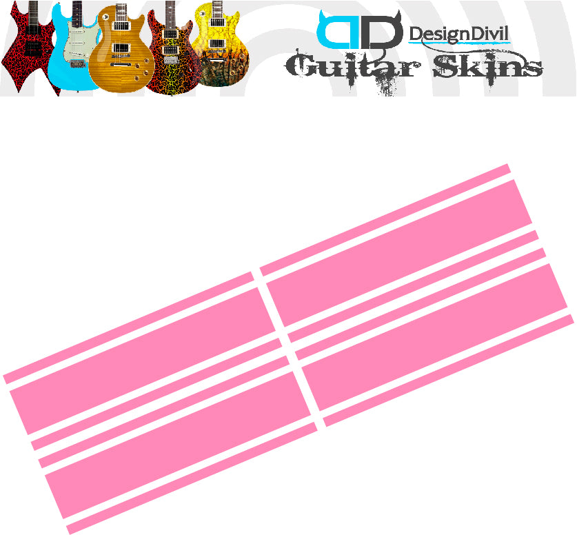 Wide Custom Racing Stripe Decal Stickers for Guitars & Basses. Colour Options Available