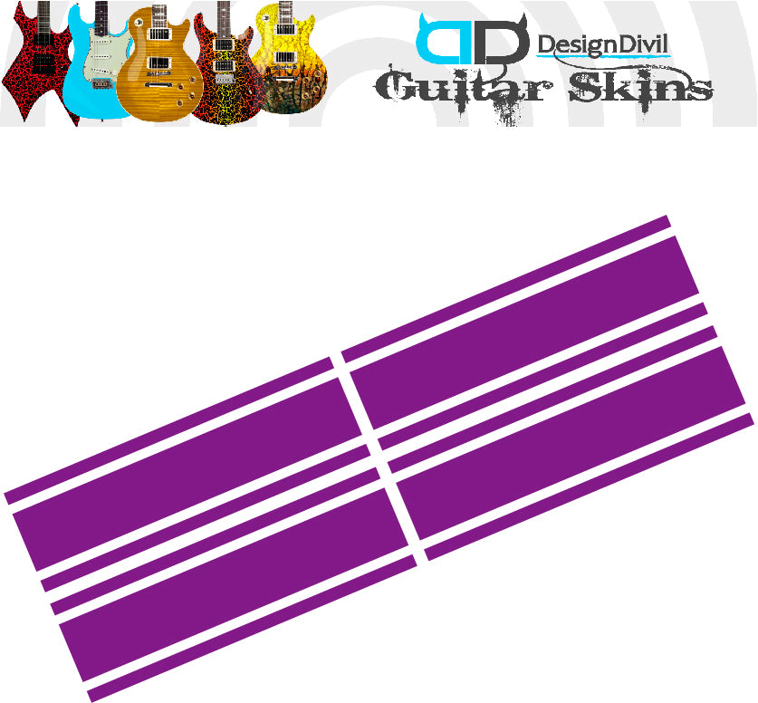 Wide Custom Racing Stripe Decal Stickers for Guitars & Basses. Colour Options Available