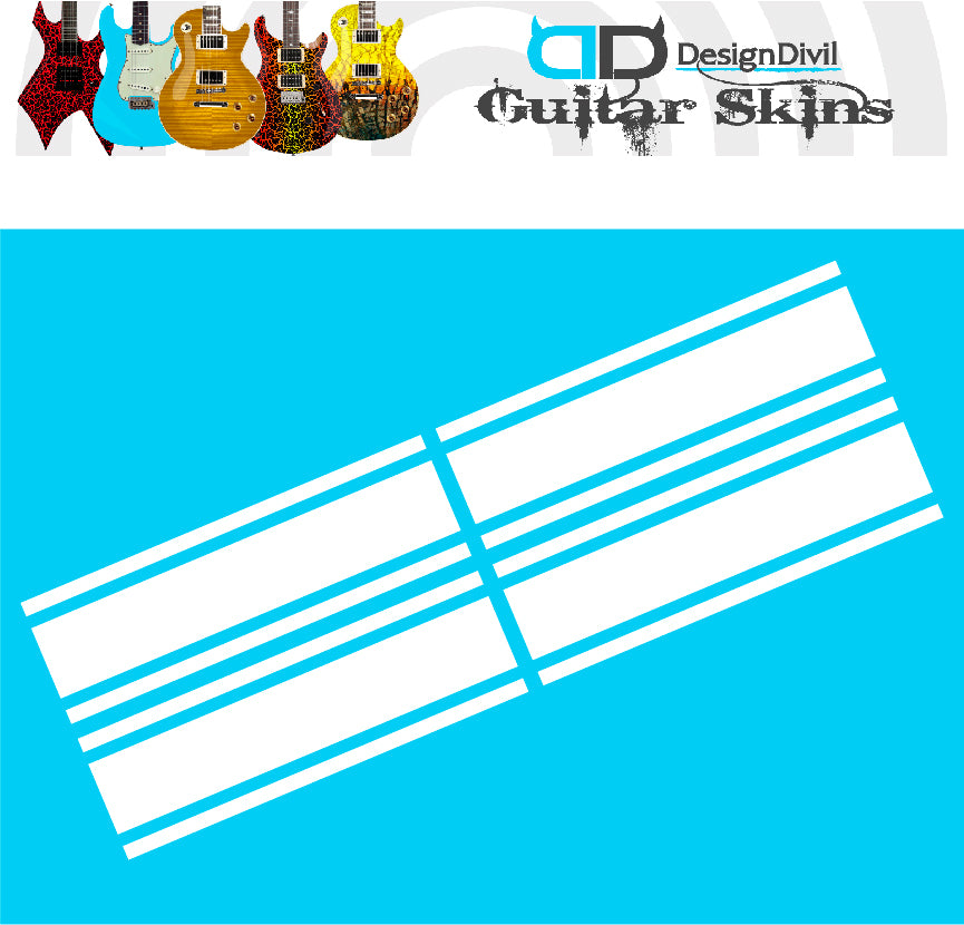 Wide Custom Racing Stripe Decal Stickers for Guitars & Basses. Colour Options Available