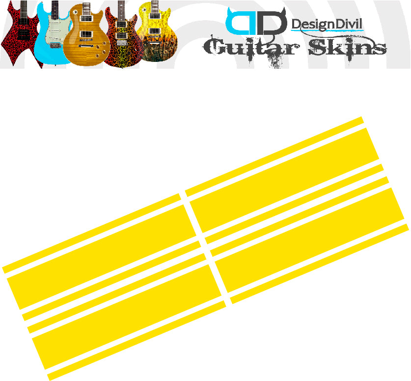 Wide Custom Racing Stripe Decal Stickers for Guitars & Basses. Colour Options Available