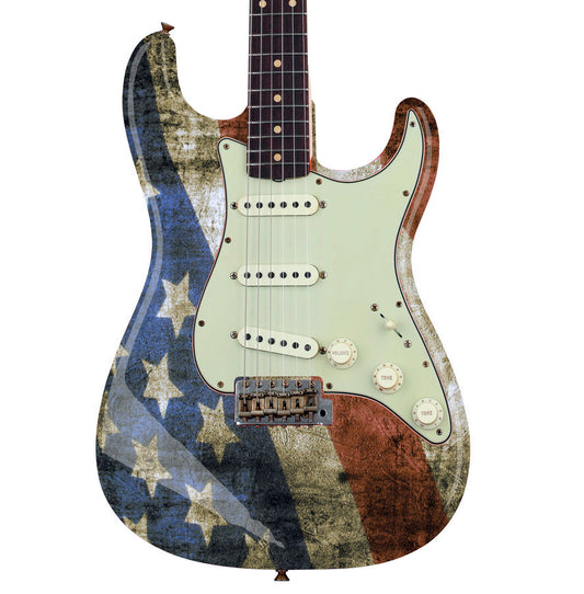 Guitar/Bass USA Flag Laminated Skin Wrap Vinyl Decal Sticker. GS137