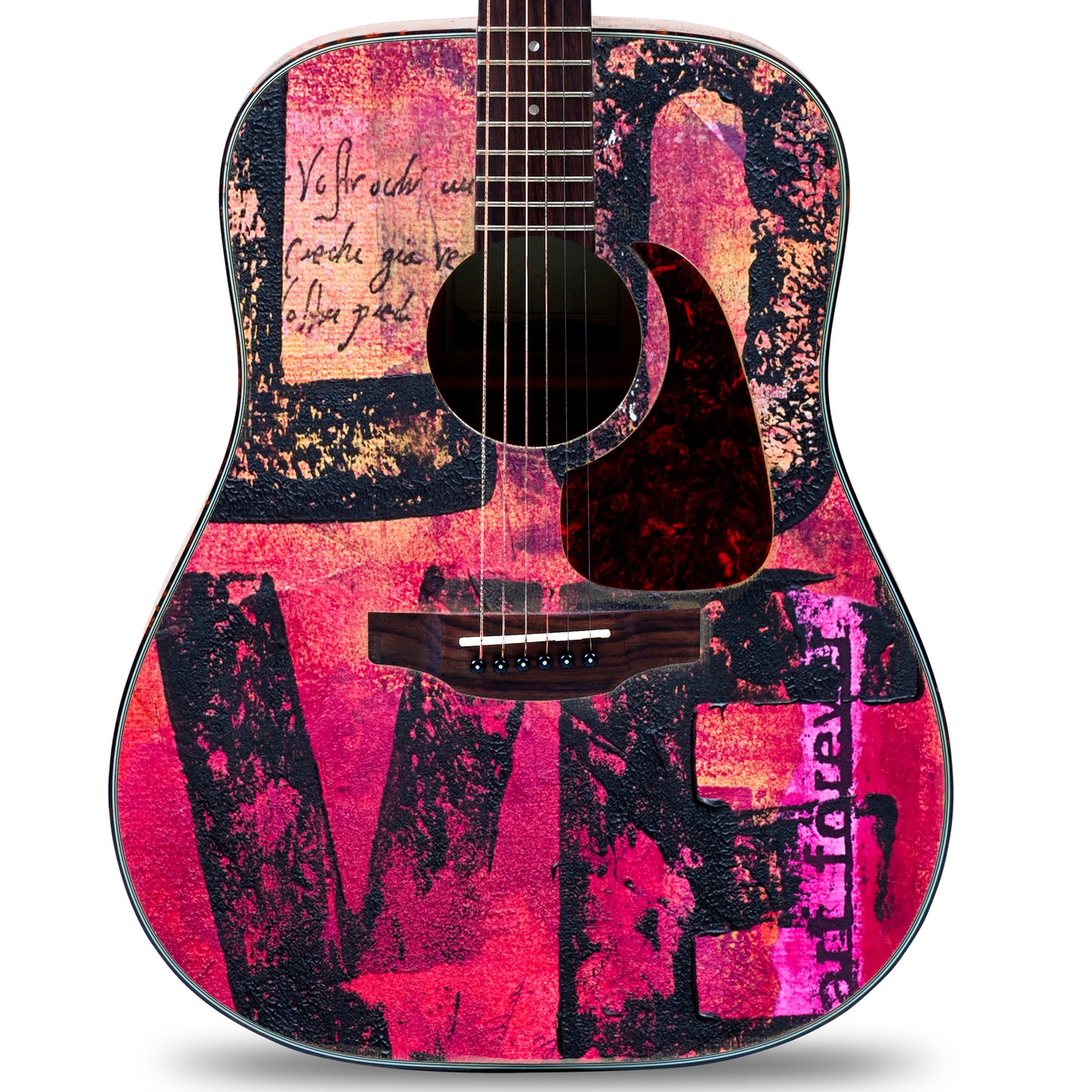 Acoustic/Electric Guitar Skin Wrap Vinyl Decal Sticker 'Love Music' GS153
