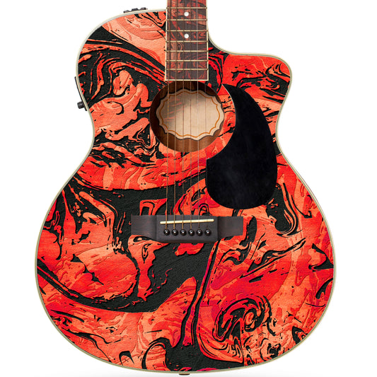 Acoustic/Electric Guitar Skin Wrap Vinyl Decal Sticker Abstract Floral GS161