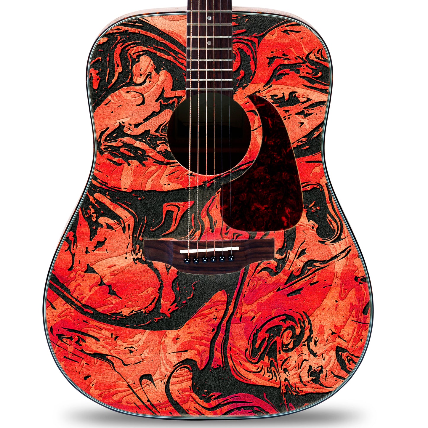 Acoustic/Electric Guitar Skin Wrap Vinyl Decal Sticker Abstract Floral GS161