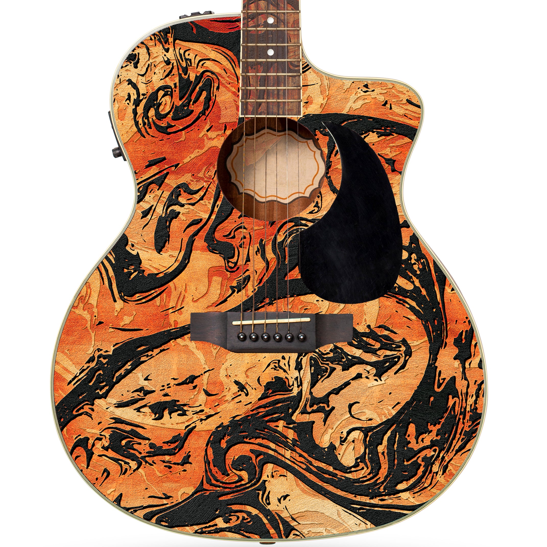 Acoustic/Electric Guitar Skin Wrap Vinyl Decal Sticker Abstract Floral ...