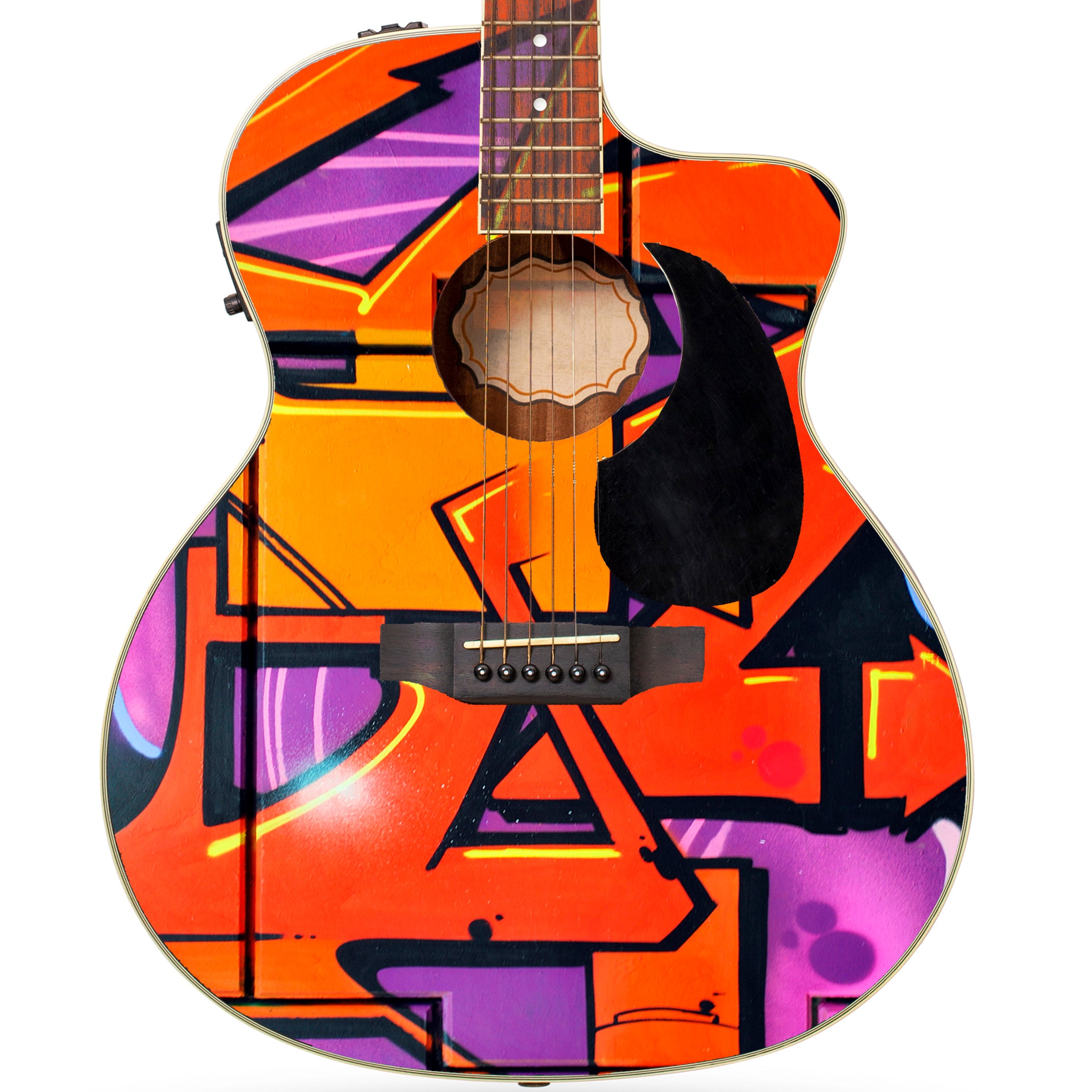 Acoustic/Electric Guitar Skin Wrap Vinyl Decal Sticker Street Graffiti ...