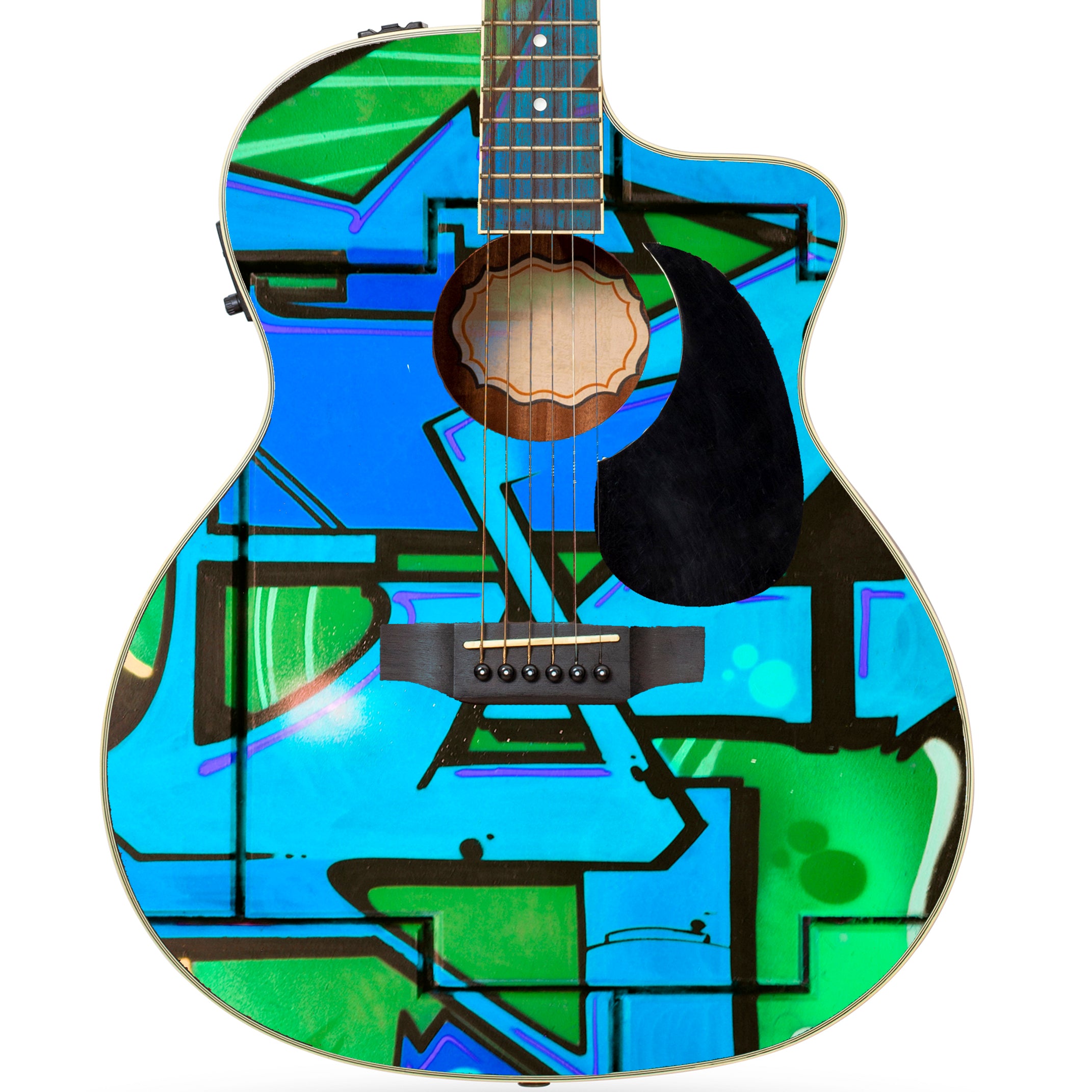 Acoustic/Electric Guitar Skin Wrap Vinyl Decal Sticker Street Graffiti ...