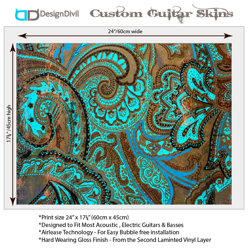 Acoustic/Electric Guitar Skin Wrap Vinyl Decal Sticker Modern Lace GS169
