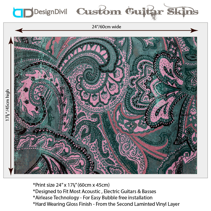 Acoustic/Electric Guitar Skin Wrap Vinyl Decal Sticker Modern Lace GS172