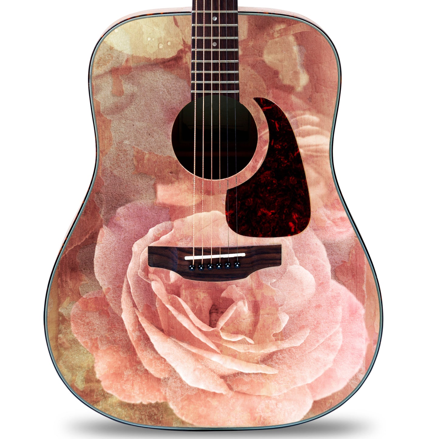 Acoustic/Electric Guitar Skin Wrap Vinyl Decal Sticker Vintage Rose GS173