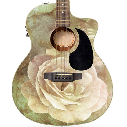 Acoustic/Electric Guitar Skin Wrap Vinyl Decal Sticker Vintage Rose GS174
