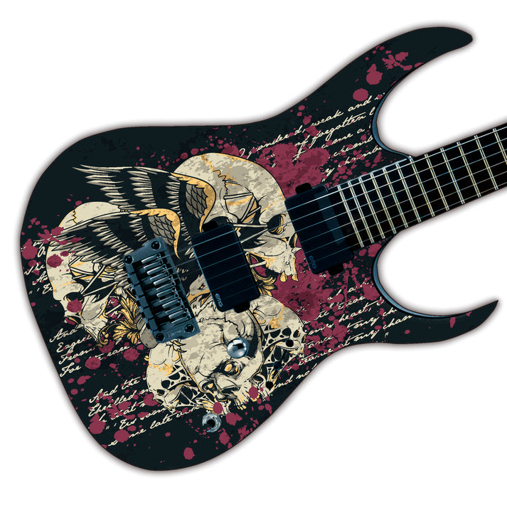 DesignDivil Custom Guitar Skin Vinyl Wrap Laminated Air Lease Print Decal Black Marble GS14