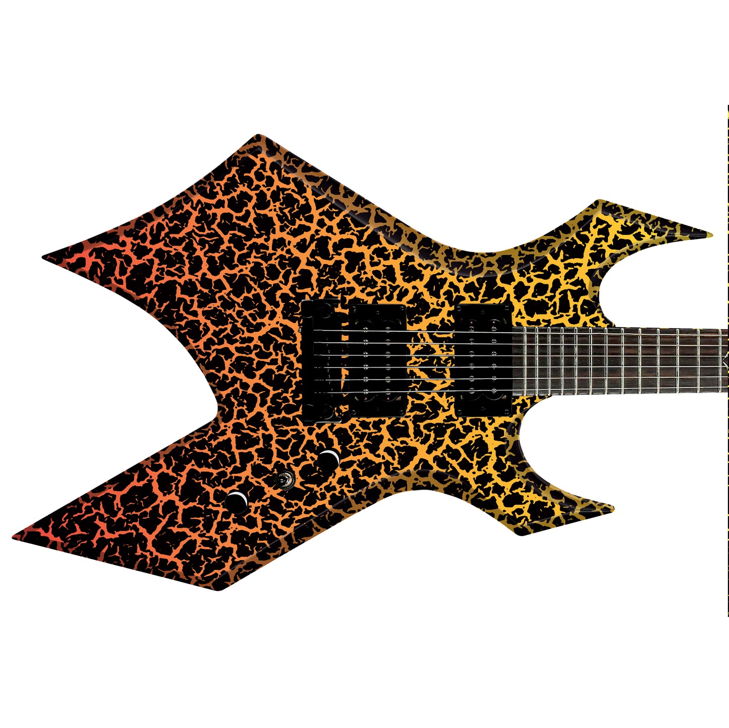 80's Metal Crackle Paint Selection Guitar/Bass Skin Wrap Sticker Skin. Hot Flame GS208