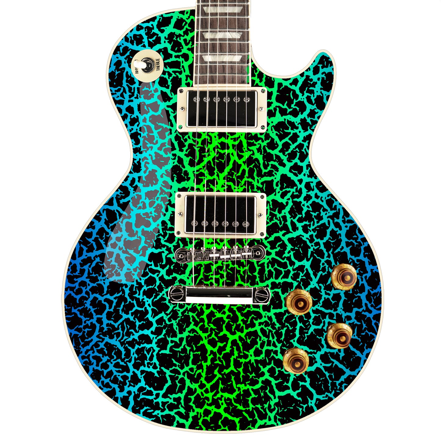 80's Metal Crackle Paint Selection Guitar/Bass Skin Wrap Sticker Skin. Slime Line GS210