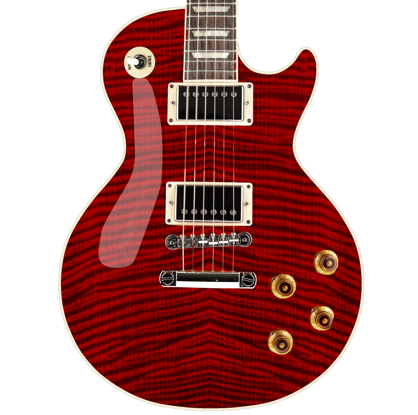 Guitar Skin Wrap Laminated Vinyl Decal Sticker The Blood Red Flamed Maple GS43