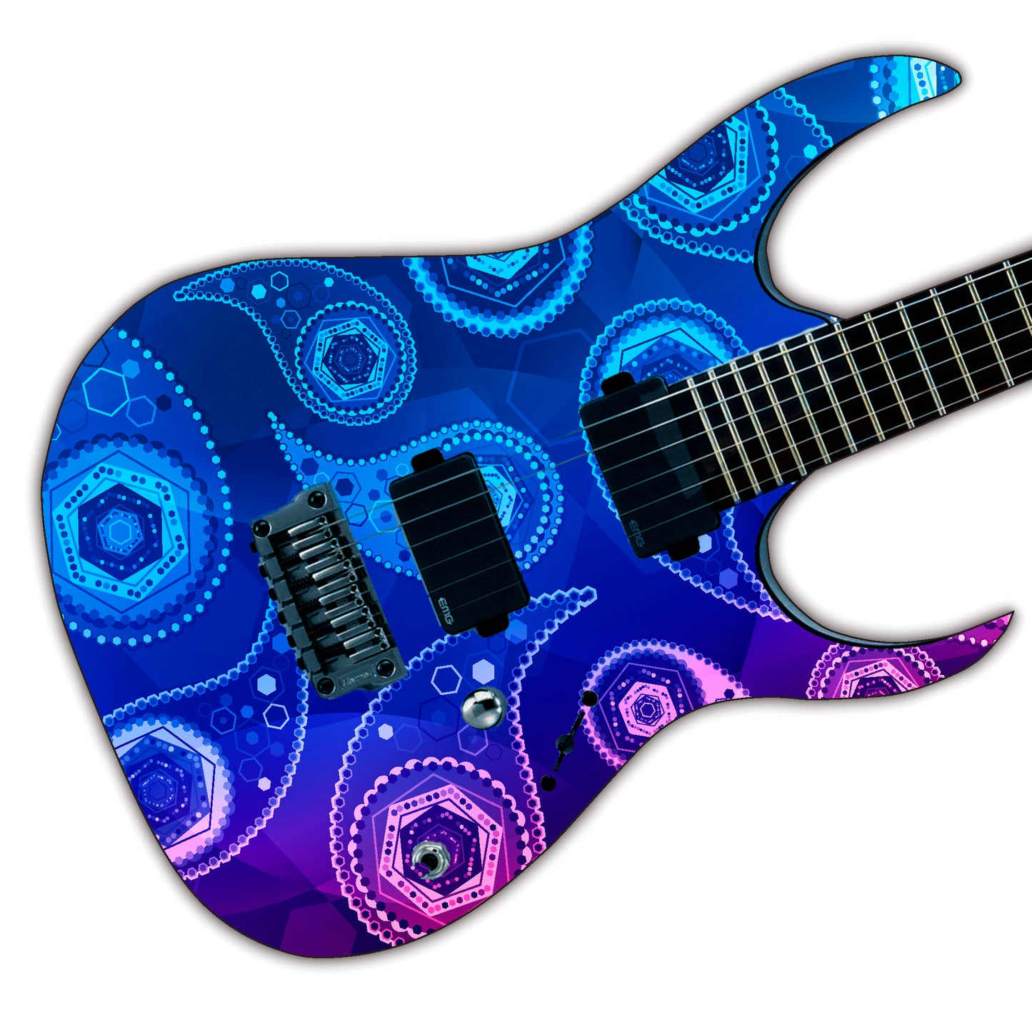 Guitar, Bass or Acoustic Skin Wrap Laminated Vinyl Decal Sticker 80's Paisley GS63