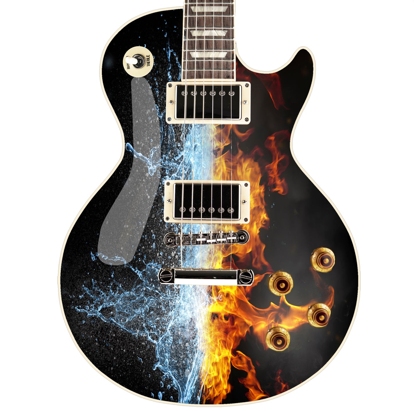 Guitar, Bass or Acoustic Skin Wrap Laminated Vinyl Decal Sticker The Fire Water GS68