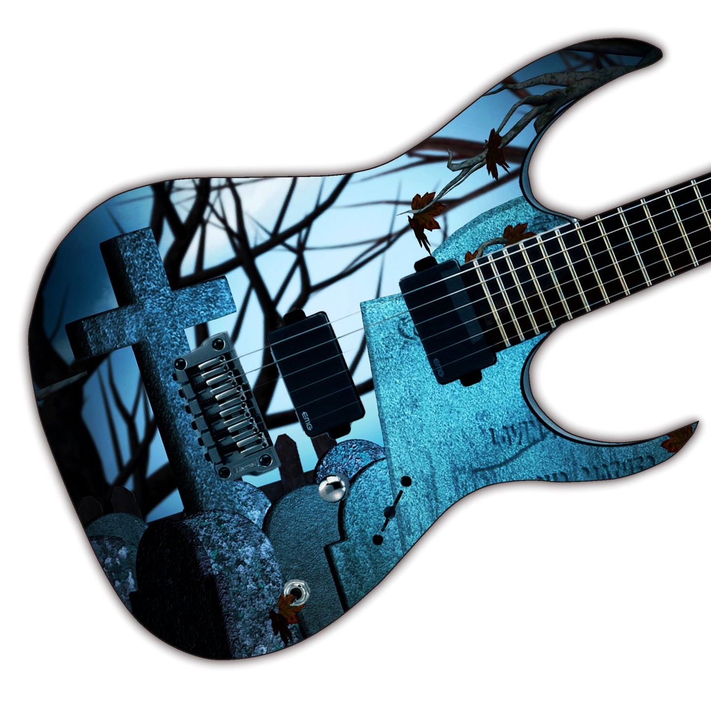 Guitar, Bass or Acoustic Skin Wrap Laminated Vinyl Decal Sticker The Graveyard GS75