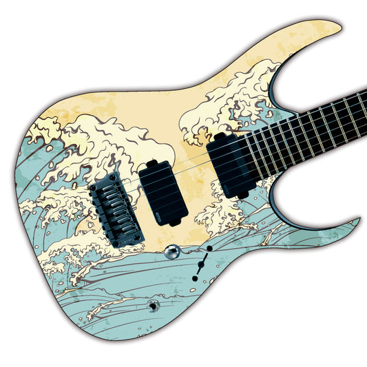 Guitar, Bass or Acoustic Skin Wrap Laminated Vinyl Decal Sticker The Wave GS77