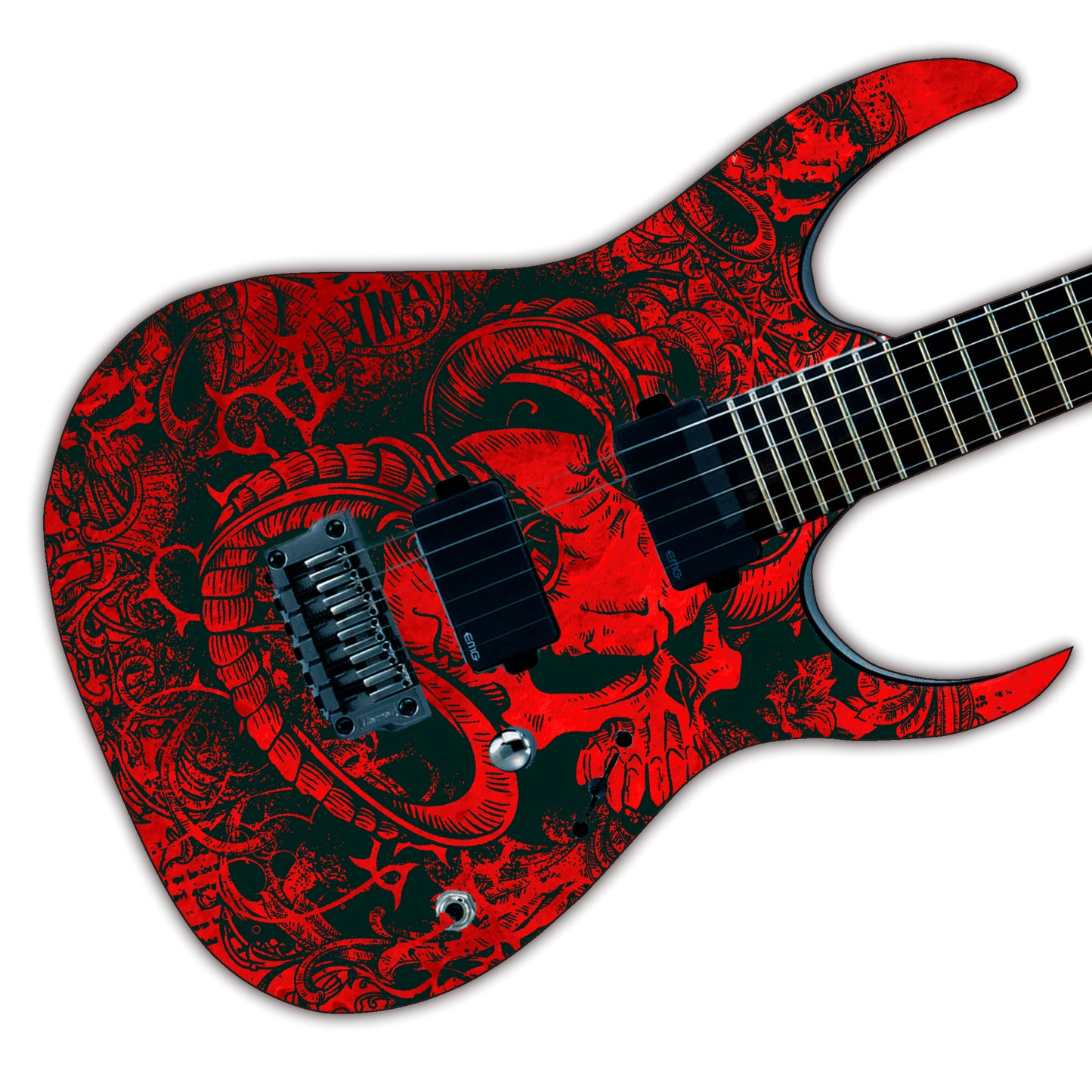 Guitar, Bass or Acoustic Skin Wrap Laminated Vinyl Decal Sticker Death Metal GS91